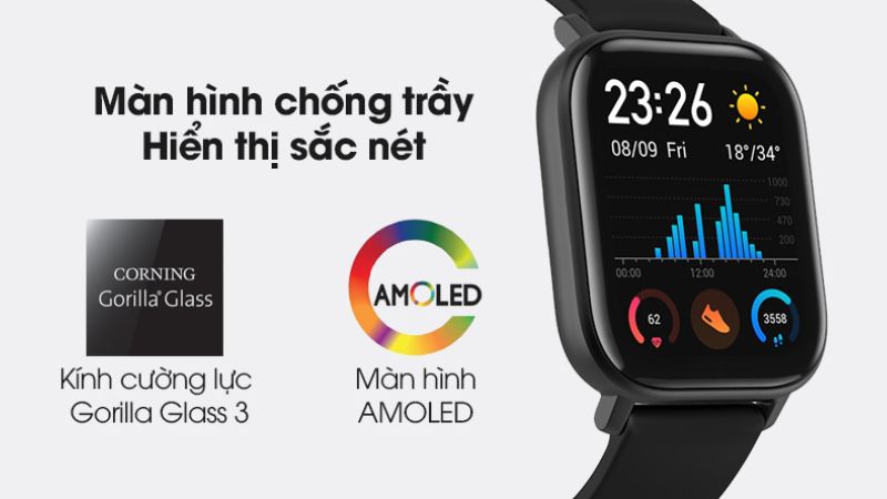 Đồng hồ Amazfit sở hữu màn AMOLED sắc nét