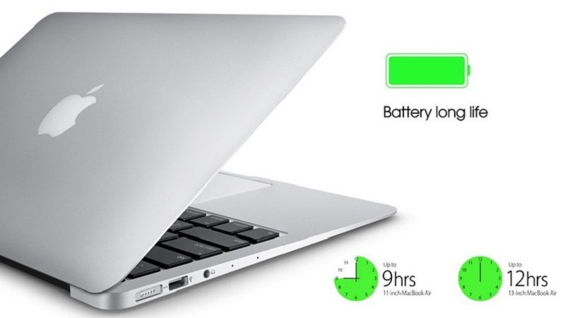 Thoải mái sử dụng MacBook suốt ngày dài với thời lượng pin bền bỉ