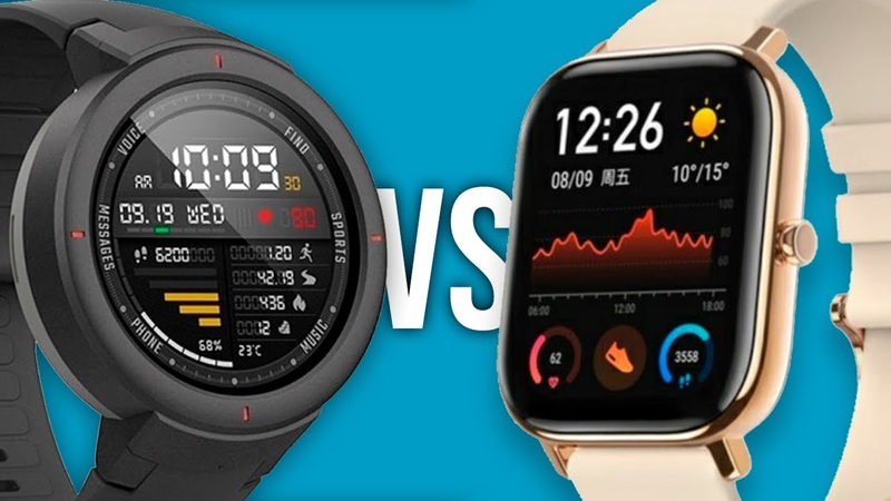 So sánh về thiết kế giữa Amazfit GTS và Verge